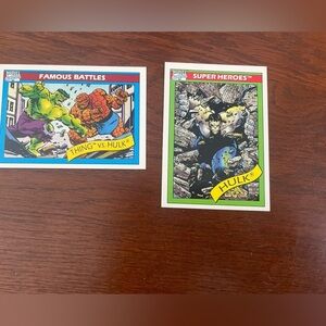 1990 Marvel cards Thing vs. Hulk and Hulk (Gray)